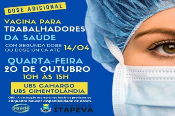 Itapeva aplicará dose adicional para trabalhadores da Saúde na quarta-feira (20)