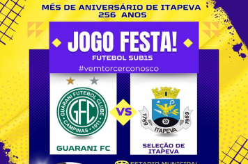 “Jogo Festa” com a equipe do Guarani FC acontece neste domingo (21) como parte das comemorações dos 256 anos de Itapeva 