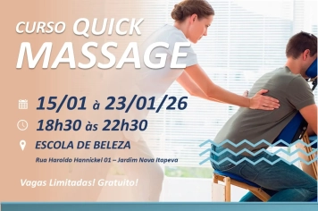Prefeitura de Itapeva abre pré-inscrições para o curso “Aprenda Quick Massage”
