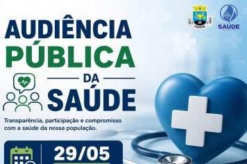 Secretaria Municipal da Saúde realizará dia 29 de maio audiência pública na Câmara