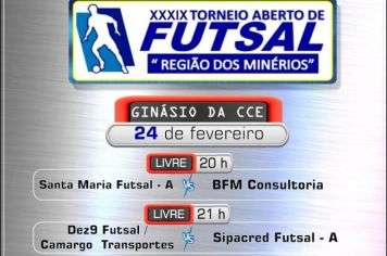 Torneio aberto de Futsal “Região dos minérios” retorna neste sábado (24)