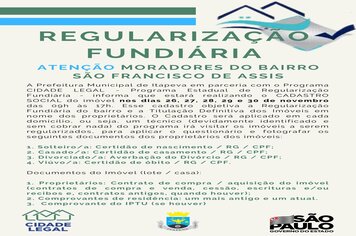 Prefeitura e Secretaria Estadual da Habitação farão a regularização fundiária dos imóveis da Vila São Francisco de Assis