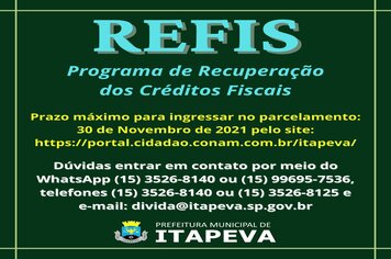 Programa de Recuperação dos Créditos Fiscais do Município de Itapeva – REFIS