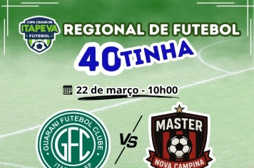 População é convidada para participar da rodada do Regional de Futebol 40tinha e 50tão