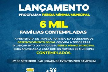 Lançamento do Programa Renda Mínima Municipal