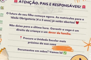 Pais ou responsáveis devem fazer a matrículas de seus filhos em creches até o dia 6 de fevereiro