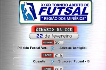 Torneio aberto de Futsal “Região dos minérios” retorna nesta quinta (22) 