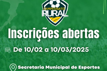 Campeonato Rural está com inscrições abertas