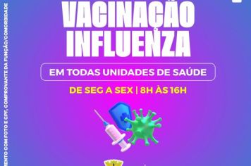 Vacina contra Gripe está disponível nas UBSs para públicos específicos