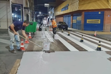 Prefeitura de Itapeva revitaliza sinalização no Calçadão Dr. Pinheiro e Praça Anchieta