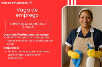 PAT divulga a abertura de nova vaga de emprego em Itapeva