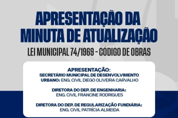 Apresentação da atualização do Código de Obras acontece nesta terça (25) em Itapeva