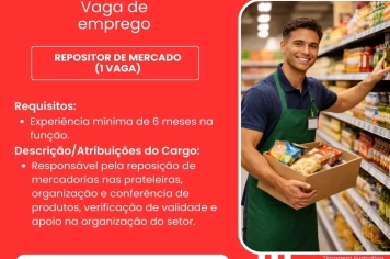 PAT divulga a abertura de nova vaga de emprego em Itapeva