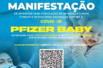 Cadastro para a vacinação de bebês está aberto