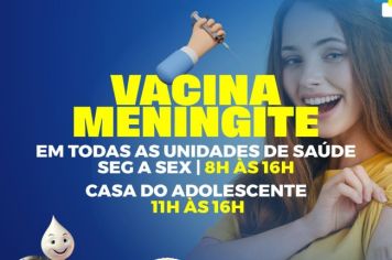 Vacinação contra a meningite acontece em todas as Unidades de Saúde 