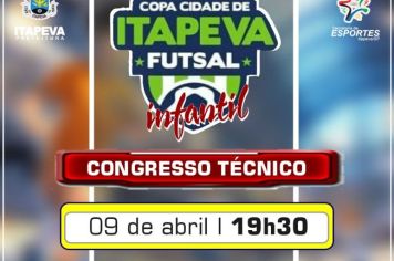 Congresso técnico da Copa Cidade de Itapeva de Futsal acontece nos dias 08 e 09 de abril