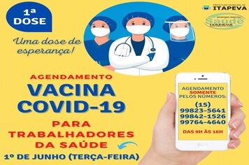 Itapeva retoma o agendamento para vacinação contra a Covid-19 de trabalhadores da saúde no dia 1º de junho