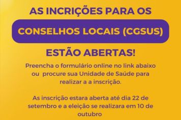 Estão abertas as inscrições para o Conselho Municipal de Saúde de Itapeva 