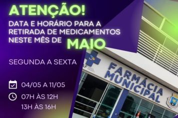 Horários para a retirada de medicamentos do Alto Custo