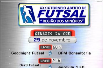 Torneio Aberto de Futsal “Região dos Minérios” inicia na próxima semana 