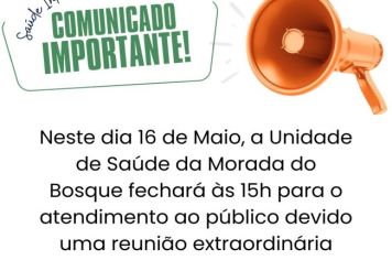 UBS Morada do Bosque atende em horário diferenciado nesta quinta (16)