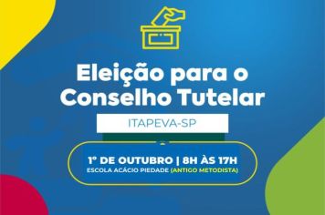 Eleição do Conselho Tutelar será dia 1º de outubro