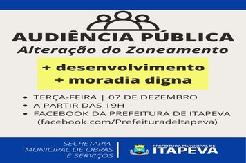 Prefeitura realiza Audiência Pública para alteração do zoneamento municipal