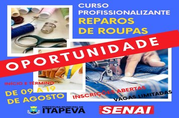 Prorrogadas as inscrições para o curso de capacitação para reforma de roupas