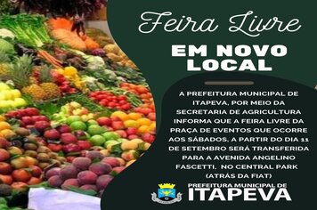 Feira Livre terá novo endereço aos sábados