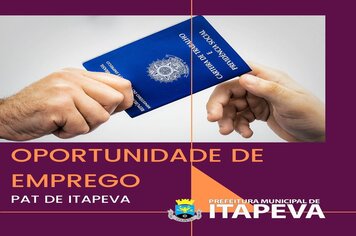 PAT de Itapeva divulga 4 novas vagas de emprego