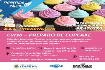 Abertas as inscrições para o curso de preparo de cupcake