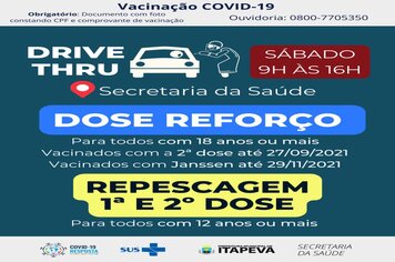 SECRETARIA DE SAÚDE REALIZA DRIVE-THRU DA VACINA CONTRA A COVID-19 NESTE SÁBADO (29)