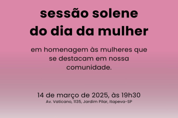 Sessão Solene em homenagem às mulheres é realizada 