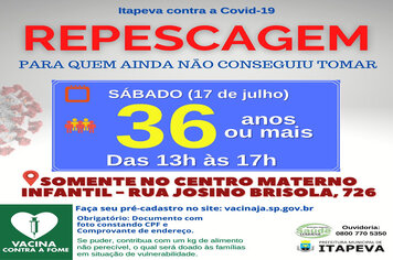 REPESCAGEM para munícipes com 36 anos ou mais