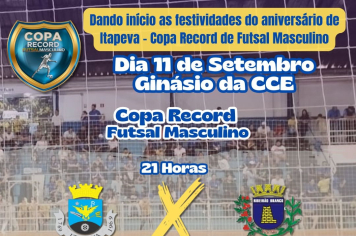 Copa Record de Futsal agita o Ginásio da CCE nesta quinta-feira (11)