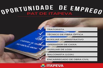 PAT de Itapeva divulga 7 novas vagas de emprego