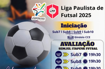Secretaria de Esportes convida novos futebolistas a participar de Avaliações Técnicas