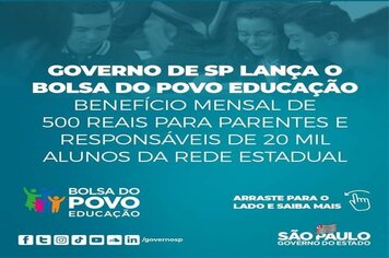 Bolsa do Povo Educação irá beneficiar pessoas com R$ 500