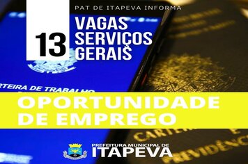 PAT de Itapeva divulga 13 novas vagas de emprego