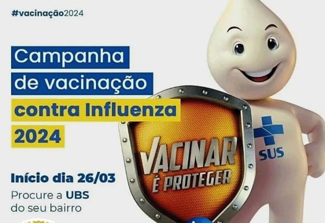 Campanha nacional de vacinação contra a Gripe Influenza é realizada