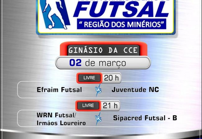 Torneio aberto de Futsal “Região dos minérios” retorna neste sábado (02) 