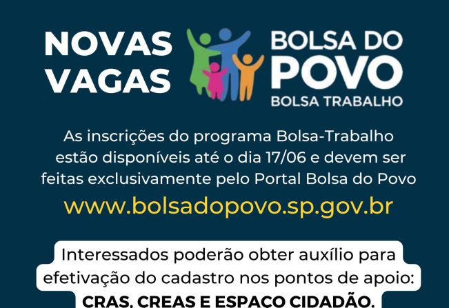 Novas vagas de trabalho em Itapeva