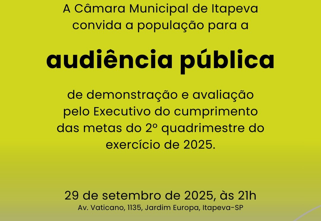 Audiência Pública na Câmara Municipal faz avaliação das metas fiscais do 2º quadrimestre de 2025