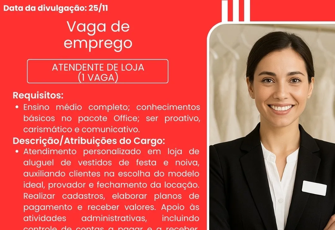 PAT divulga a abertura de novas vagas de emprego em Itapeva