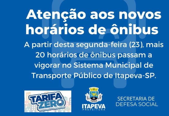 Novos horários de ônibus