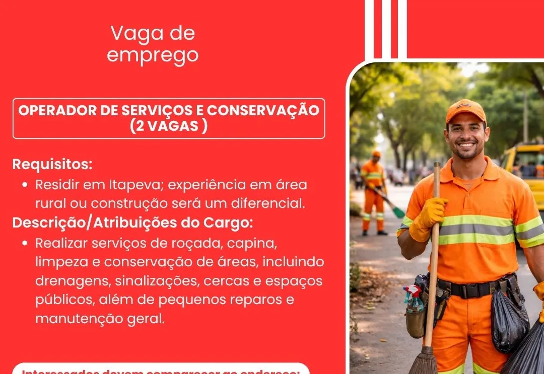 PAT divulga a abertura de novas vagas de emprego em Itapeva