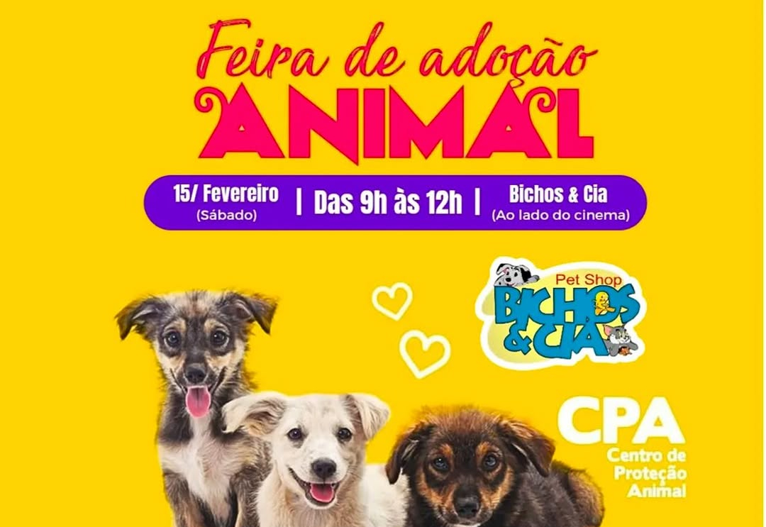 Feira de Adoção Animal acontece neste sábado (15)