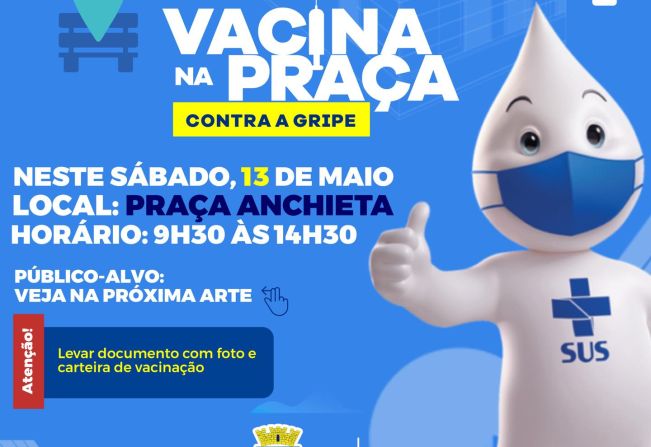 Neste sábado (13) haverá vacinação contra o vírus Influenza 