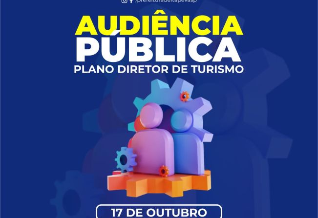 Audiência pública para elaboração do Plano Diretor de Turismo