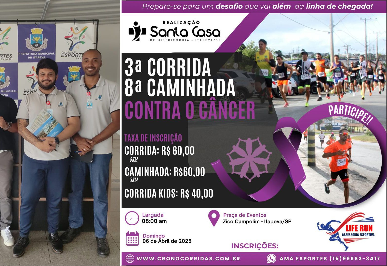 3ª Corrida e 8ª Caminhada Contra o Câncer são realizadas em Itapeva